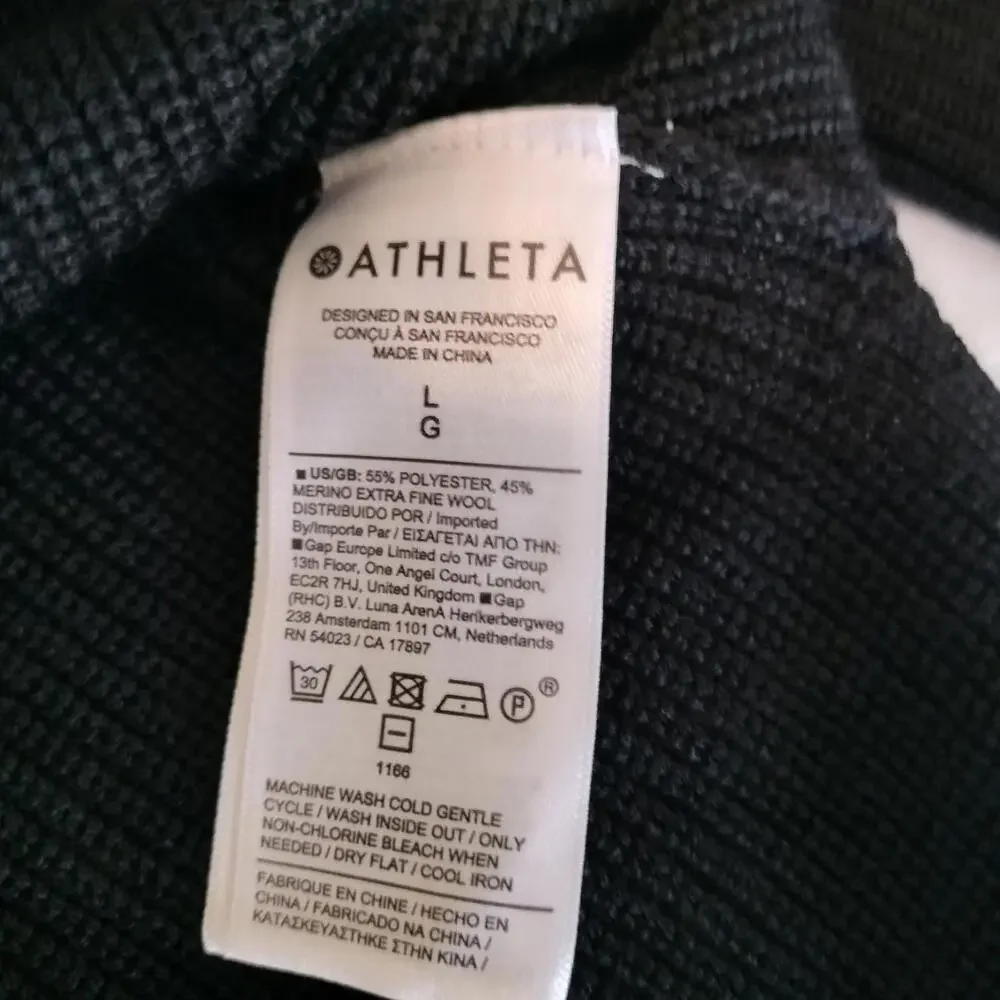 Athleta NWT Women's Black Hanover V-Neck Wool Blend Sweater Size Large - Picture 3 of 9